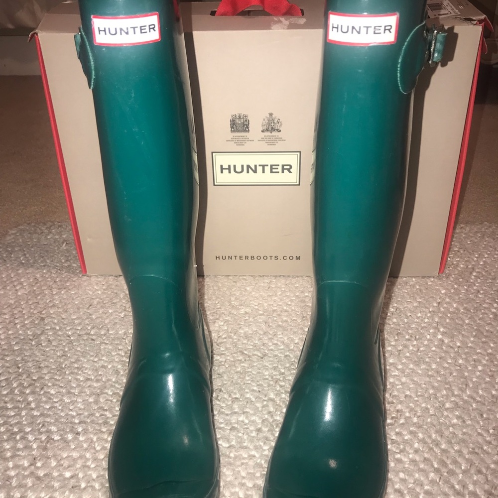 Tall Original Gloss Hunter Rain Boots (Green)